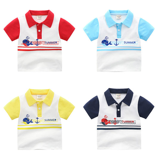 Camisa Infantil de Manga Corta con Detalles de Costura a Contraste - Image 7