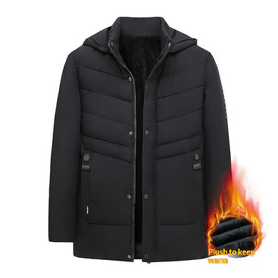 Abrigo Acolchado Ejecutivo con Capucha Desmontable para Hombre - Image 3