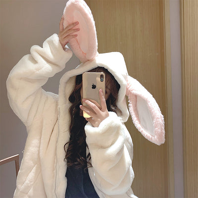 Sudaderas Góticas Harajuku para Parejas con Conejo Adorable - Otoño Invierno - Image 4