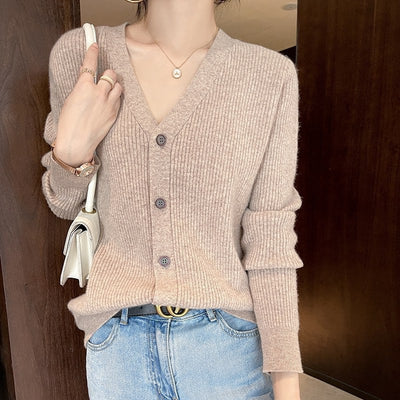 Cardigan Tejido Grueso Cuello V para Mujer - Image 15
