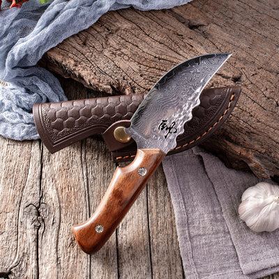 Cuchillo Damasco Premium con Funda de Cuero - Corte Profesional para Carnes y Frutas - Image 22