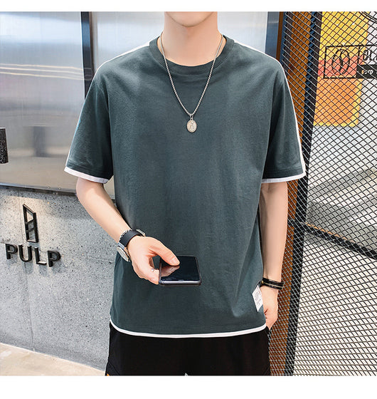 Camiseta Clásica de Algodón para Hombre - Cuello Redondo Manga Corta - Image 8