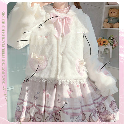 Abrigo Corto Infantil con Orejas de Conejo Peluche - Image 7
