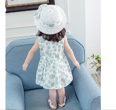 Conjunto de 2 Piezas: Vestido y Sombrero para Niñas en Algodón - Image 7