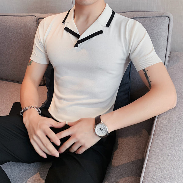 Polo Manga Corta Transpirable - Suéter Tejido Ligero para Hombre