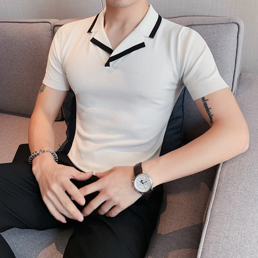 Polo Manga Corta Transpirable - Suéter Tejido Ligero para Hombre
