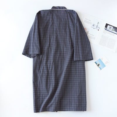 Bata Kimono Japonesa de Algodón Gasa para Hombre - Primavera Verano - Image 24