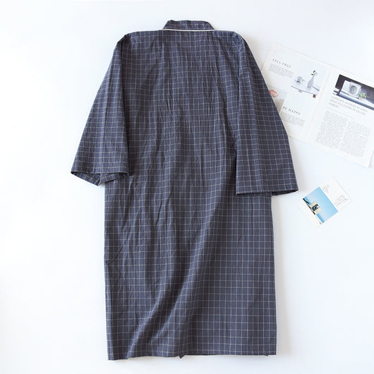 Bata Kimono Japonesa de Algodón Gasa para Hombre - Primavera Verano - Image 24