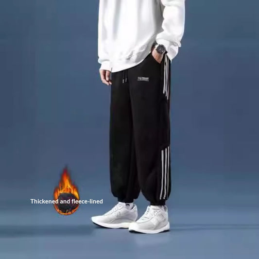 Pantalones Deportivos Hombre Otoño-Invierno con Forro Polar y Bloques de Color