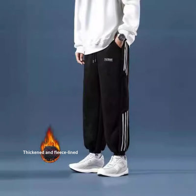 Pantalones Deportivos Hombre Otoño-Invierno con Forro Polar y Bloques de Color