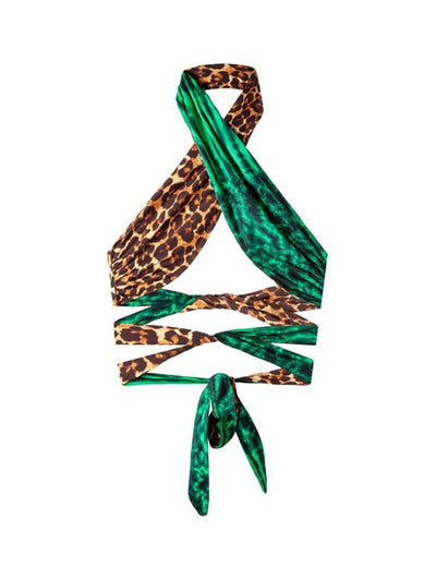 Traje de Baño Mujer Estampado Leopardo Negro con Corte Lateral - Image 4