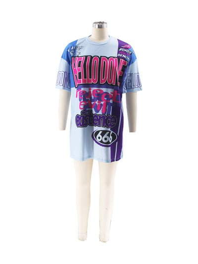 Polera Cuello Redondo Oversized Letras Multicolor Estilo Urbano - Image 73