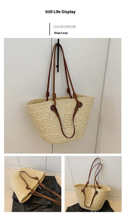Bolsa Tejida de Gran Capacidad Multiuso con Asa de Hombro - Image 11