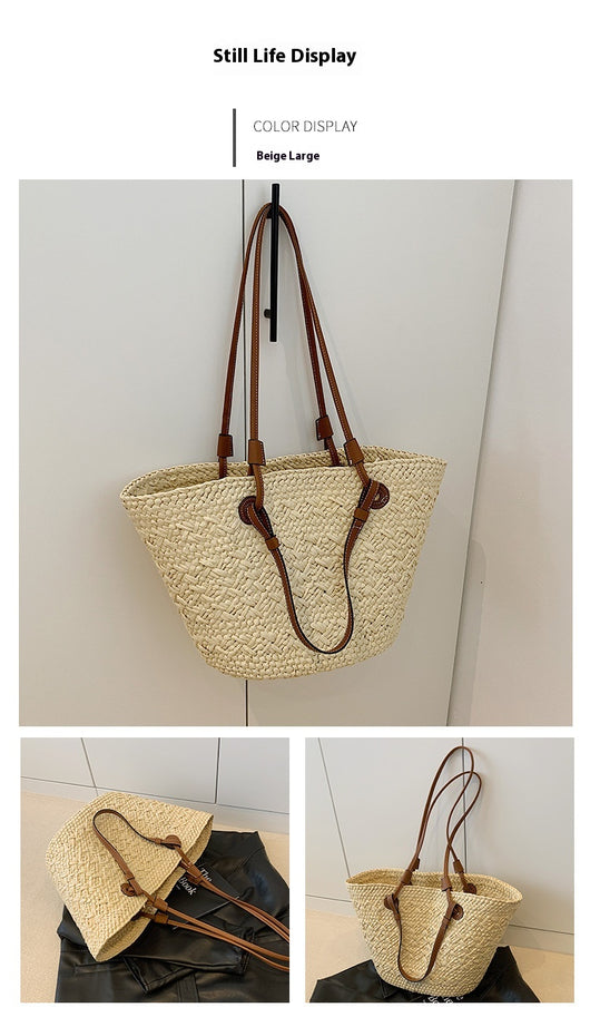 Bolsa Tejida de Gran Capacidad Multiuso con Asa de Hombro - Image 11