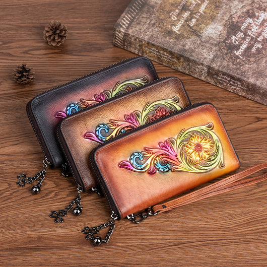 Bolso de Cuero Genuino Marrón Mediano para Mujer
