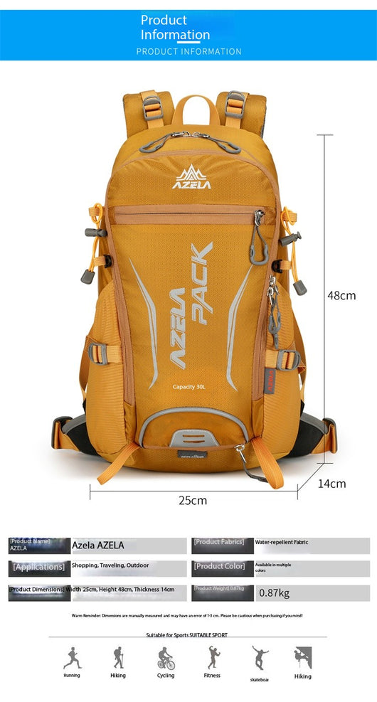 Mochila de Senderismo AZELA 30L Naranja - Resistente para Trekking y Montañismo - Image 14