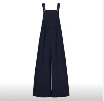 Jumpsuit Ancho de Algodón y Lino con Tirantes Ajustables - Image 11