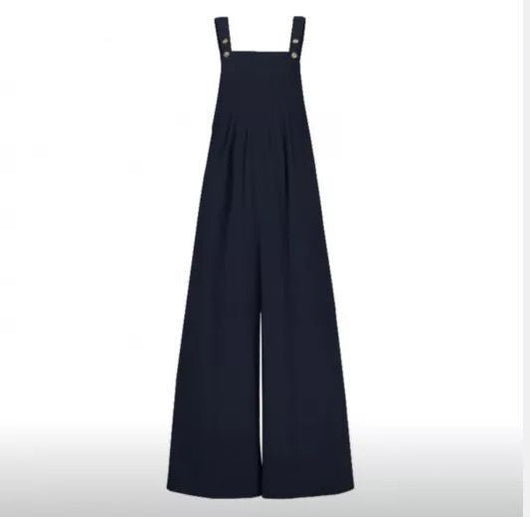 Jumpsuit Ancho de Algodón y Lino con Tirantes Ajustables - Image 11