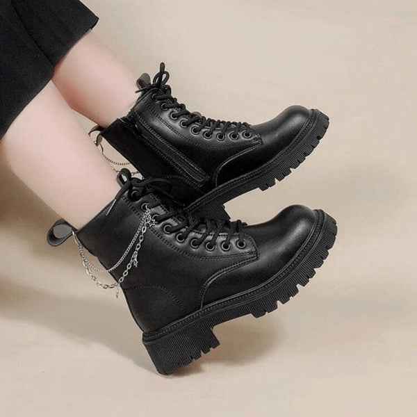 Botas Escolares Británicas para Niñas - Estilo Clásico Mid