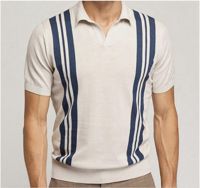 Polo Casual de Rayas para Hombre - Corte Slim Elegante Verano - Image 6