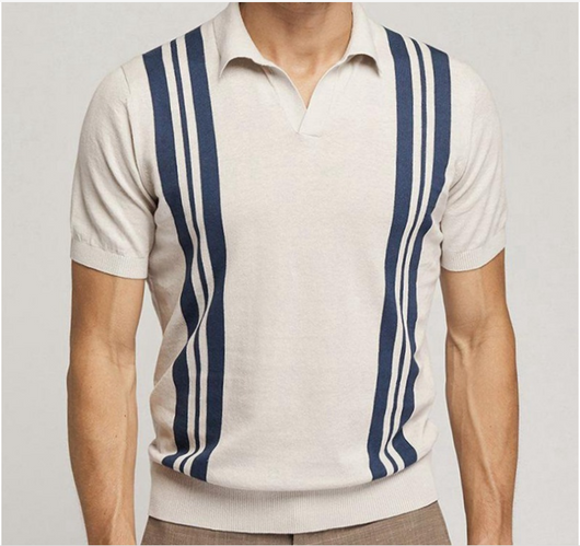 Polo Casual de Rayas para Hombre - Corte Slim Elegante Verano - Image 6