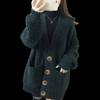 Cardigan Largo Holgado de Moda Casual - Image 8