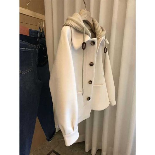 Abrigo de Lana Acolchado con Capucha - Diseño Patchwork Exclusivo para Otoño e Invierno - Image 2