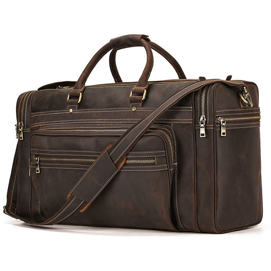 Bolsa de Viaje Cuero Crazy Horse Retro Gran Capacidad - Image 3