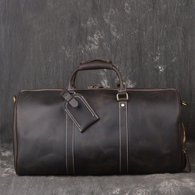 Bolsa de Viaje Retro en Cuero Genuino - Gran Capacidad Portátil para Hombre - Image 2