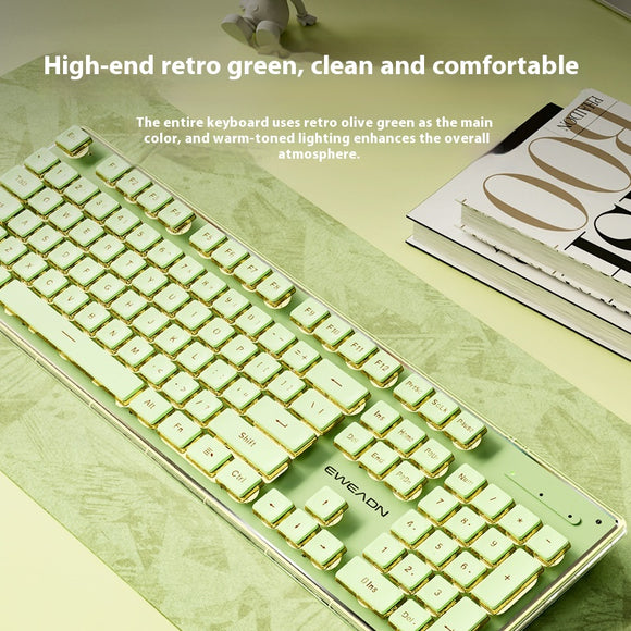 Kit Teclado y Ratón Inalámbrico Mecánico Bluetooth - Diseño Elegante para Oficina