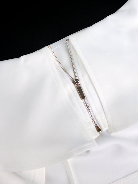 Conjunto Asimétrico: Top Tubo Blanco con Falda Cadera - Image 20