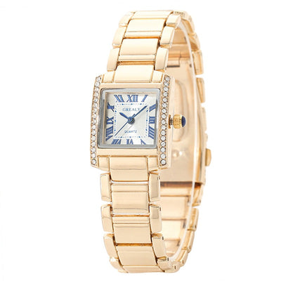 Reloj de Mujer Rectangular Elegante con Números Romanos y Detalles de Diamantes - Image 5