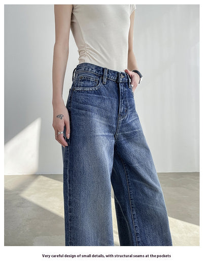 Jeans Azul Claro Cintura Alta Pierna Ancha Mujer Corte Recto - Image 15