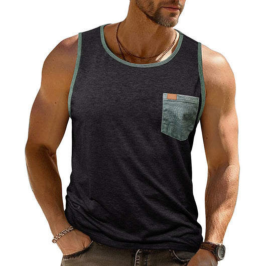 Camiseta Deportiva Suelta sin Mangas con Bolsillos y Estampado - Image 13