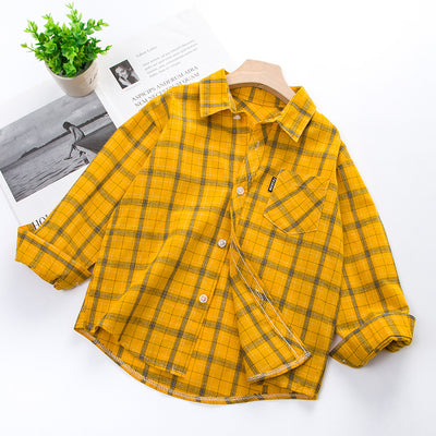 Camisa Infantil de Algodón Puro a Cuadros