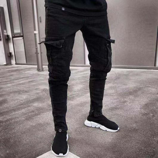 Pantalones con Rotos y Cierre en Rodillas