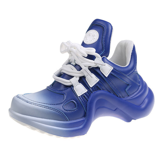 Zapatillas Deportivas con Plataforma Elevadora, Suela Gruesa Transpirable y Diseño Bicolor con Moño - Image 2