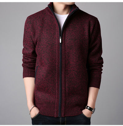 Suéter Cardigan Cuello Alto Ajustado para Hombre - Tejido Grueso - Image 6