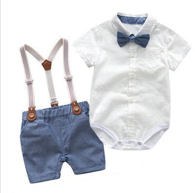Traje Gentleman para Bebé - Conjunto Romper con Babero - Image 18