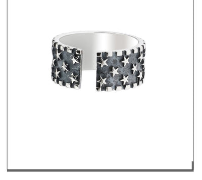 Anillo de Plata Pura con Estrella de Cinco Puntas para Hombre y Mujer - Image 6