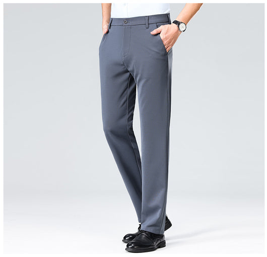 Pantalones Casuales Ejecutivos Slim Fit Ice Silk Antirruga para Hombre - Image 18