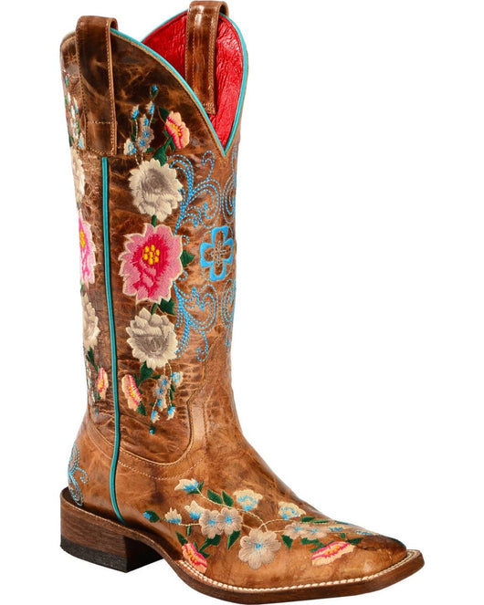 Botas Altas Vintage Floreadas para Mujer - Estilo Knight en Cuero Sintético Marrón - Image 9