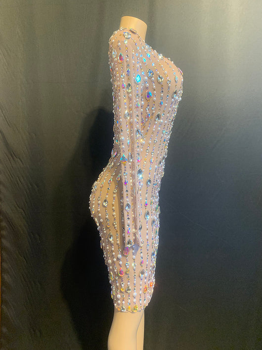 Vestido Corto de Fiesta con Brillantes para Cumpleaños - Image 9