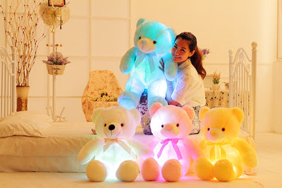 Osito de Peluche LED Luminoso Multicolor - Regalo Navideño Interactivo para Niños