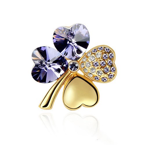 Broche Trébol de Cuatro Hojas con Diamantes - Image 16