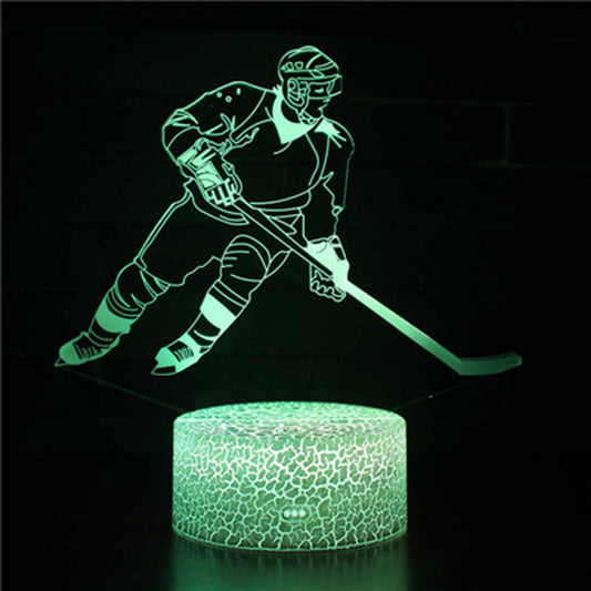 Lámpara LED 3D Nocturna Serie Jugador de Hockey