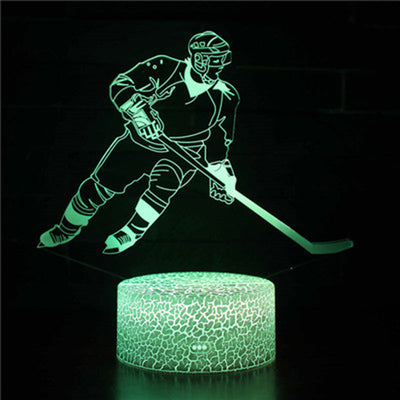Lámpara LED 3D Nocturna Serie Jugador de Hockey