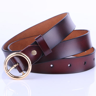Cinturón de Cuero Retro para Mujer con Hebilla Redonda - Versátil y Elegante - Image 9