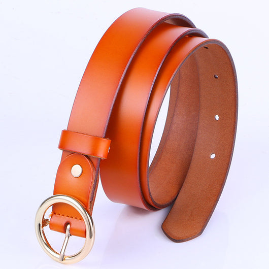 Cinturón de Cuero Retro para Mujer con Hebilla Redonda - Versátil y Elegante - Image 6