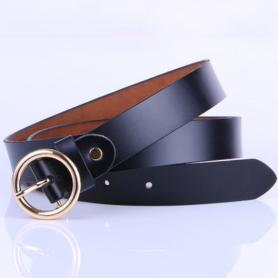 Cinturón de Cuero Retro para Mujer con Hebilla Redonda - Versátil y Elegante - Image 8